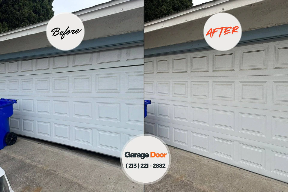 Before and after: garage door repair Lake Mohegan, NY